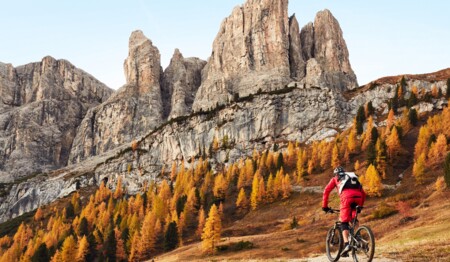 E-Biken im Herbst hat mit dem gefärbtem Laub eine besondere Atmosphäre - nur bei singlereisen.de